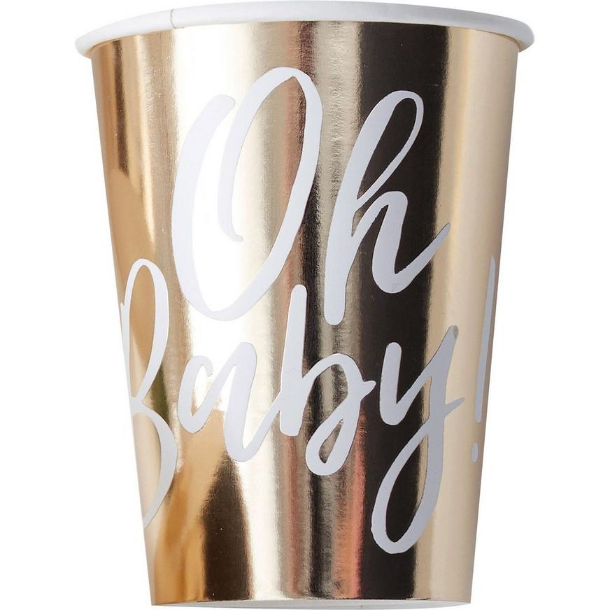 Ginger Ray Metallic Gold Oh Baby Cups 8ct