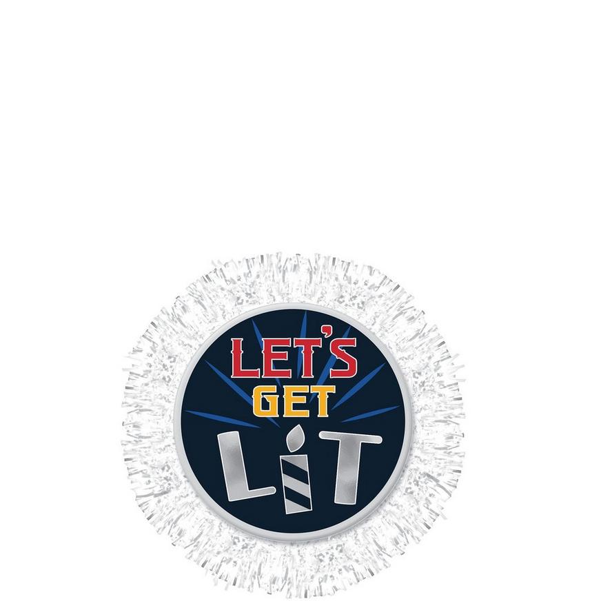 Let's Get Lit Cardstock & Foil Button, 4.5in