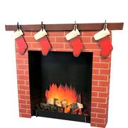 3D Brick Fireplace Standee
