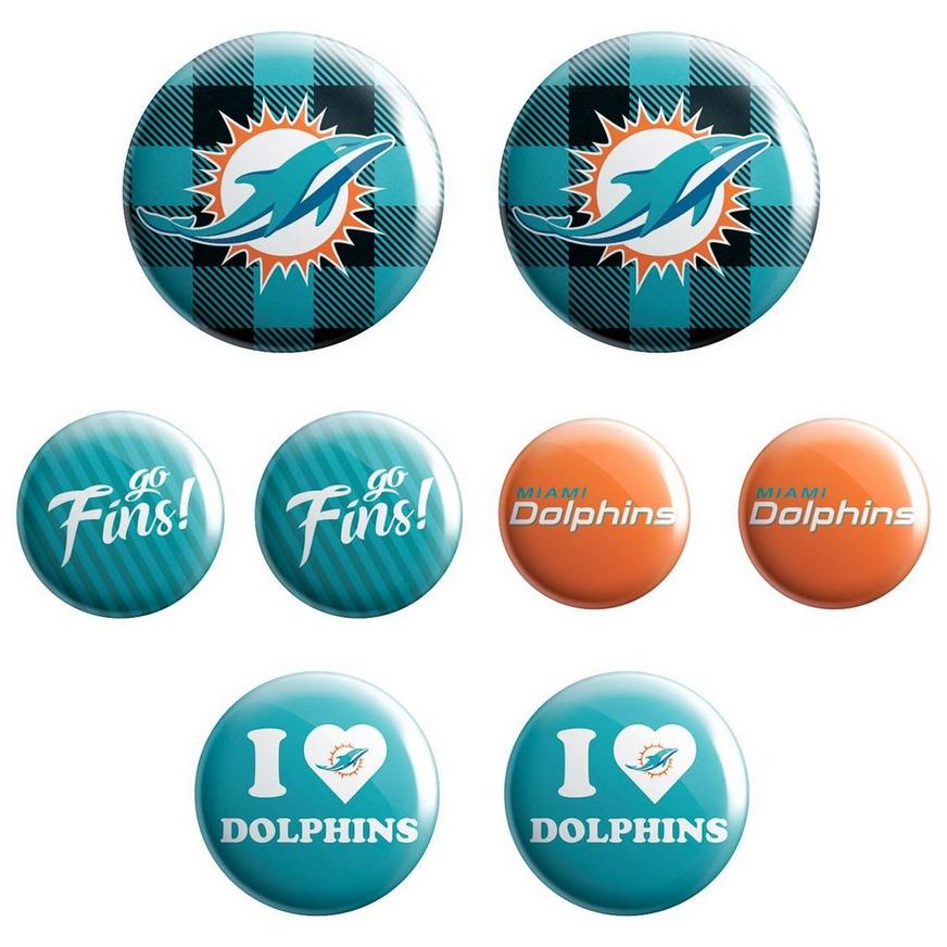 Miami Dolphins Buttons 8ct