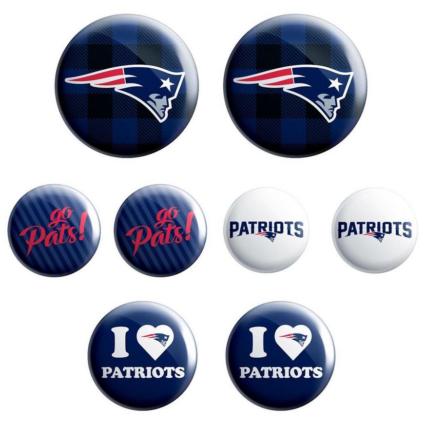 New England Patriots Buttons 8ct