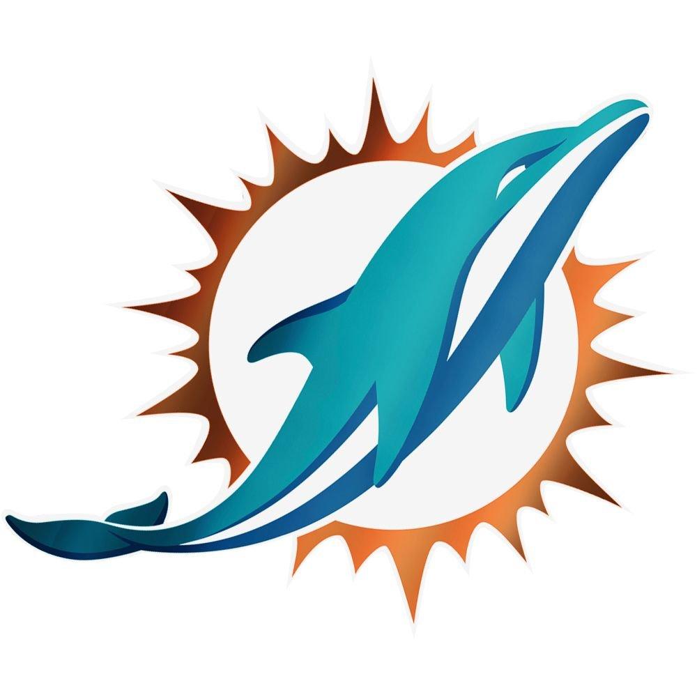 Metallic Miami Dolphins Sticker 5 1/2in x 7 3/4in | Party City