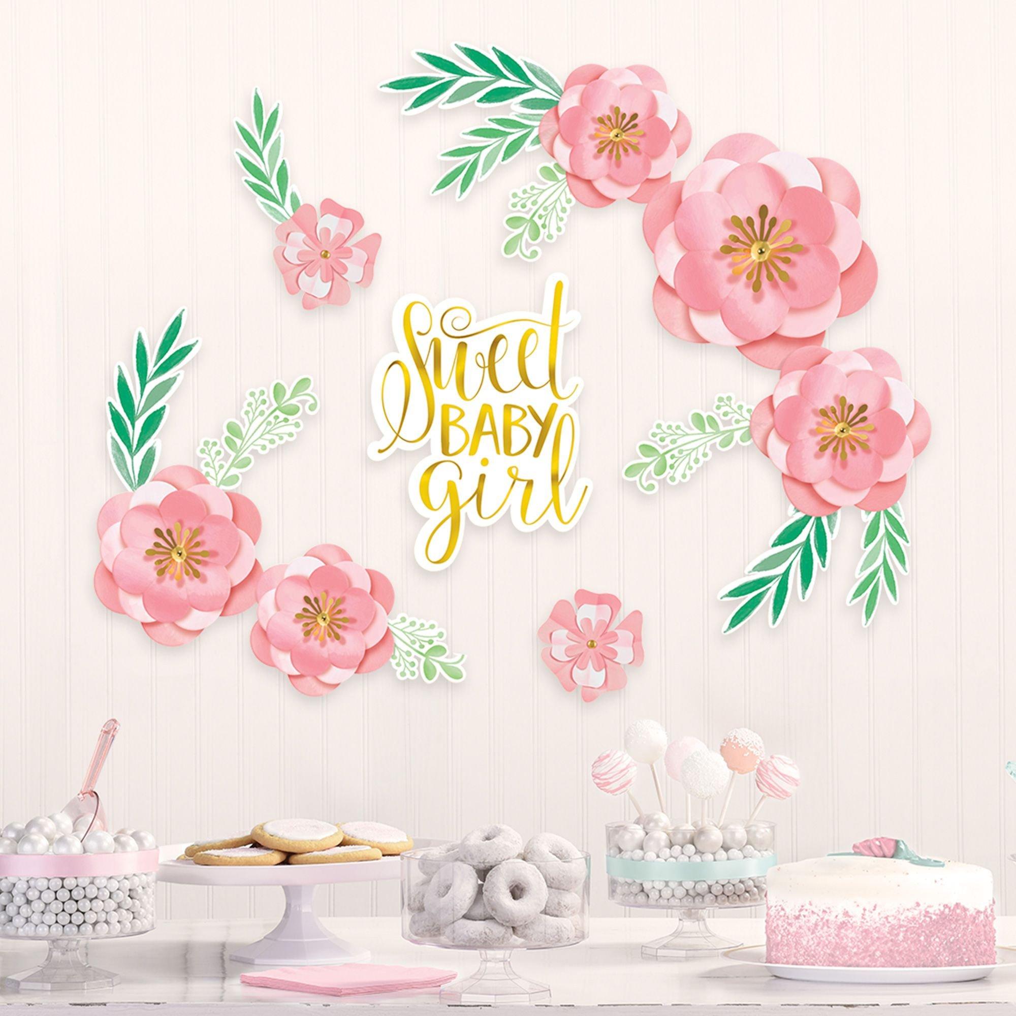 Girl Baby Shower Decor Custom Floral Backdrop Photo Booth -   Baby  shower backdrop, Girl baby shower decorations, Girl shower decorations