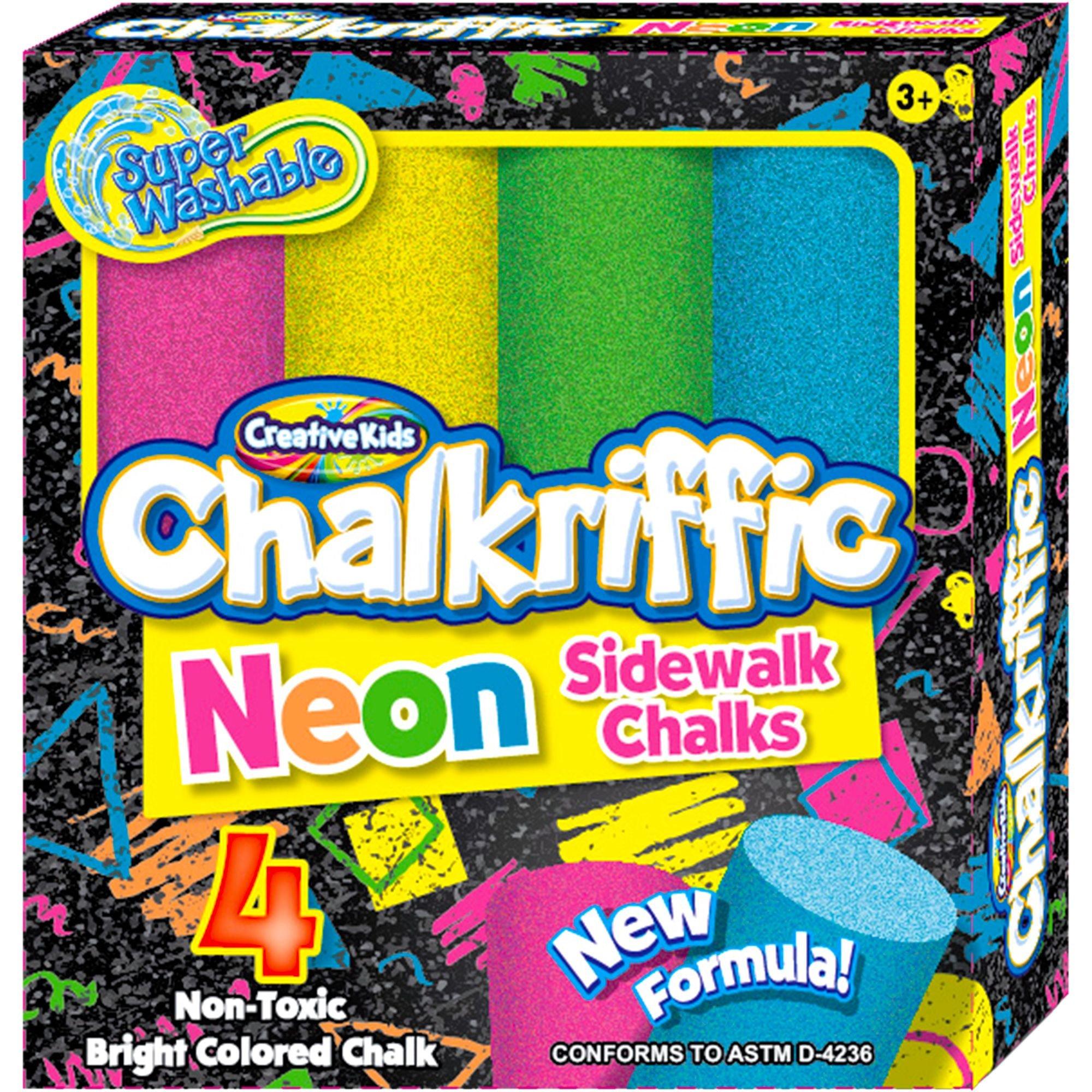 Chalk City Sidewalk Neon Chalk for Kids Washable Outdoor Jumbo
