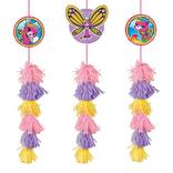 Rainbow Butterfly Unicorn Kitty Tassel Decorations 3ct
