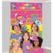 Rainbow Butterfly Unicorn Kitty Scene Setter with Photo Booth Props