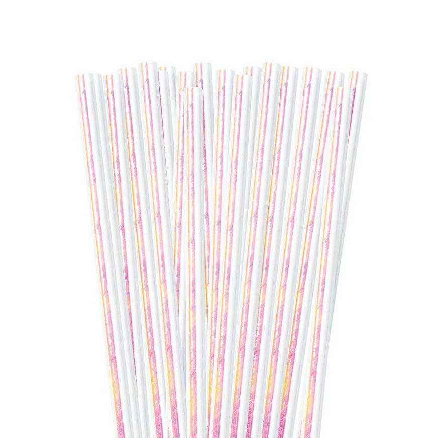 Iridescent Paper Straws 24ct