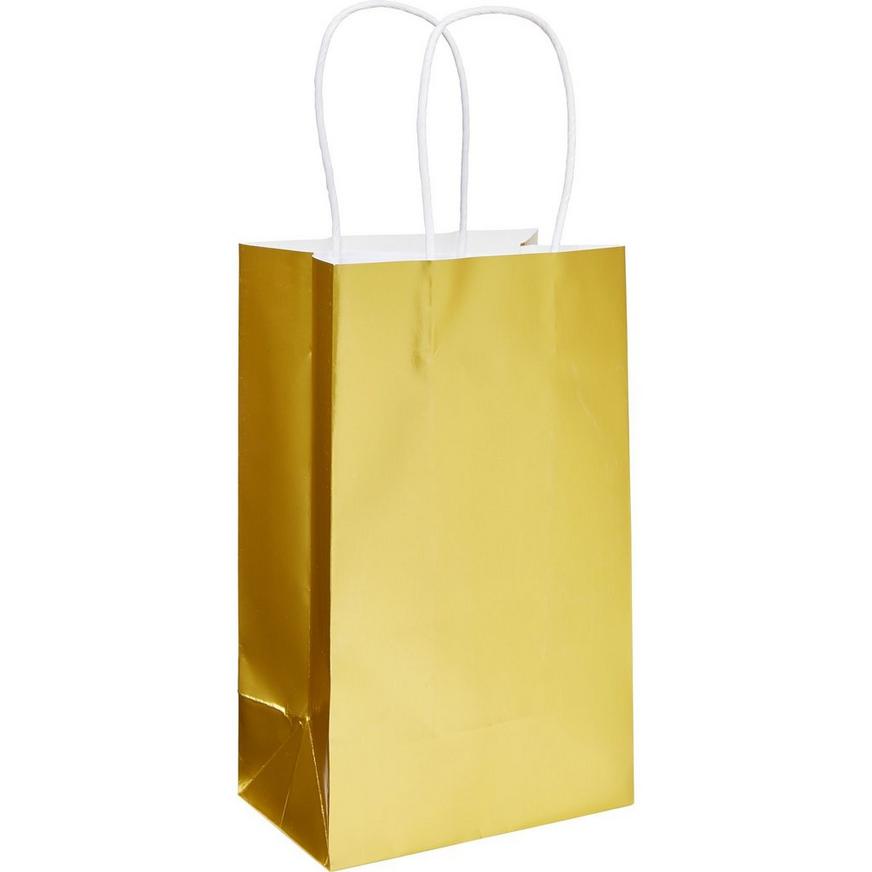 Small Gold Paper Gift Bag, 5.25in x 8.25in 