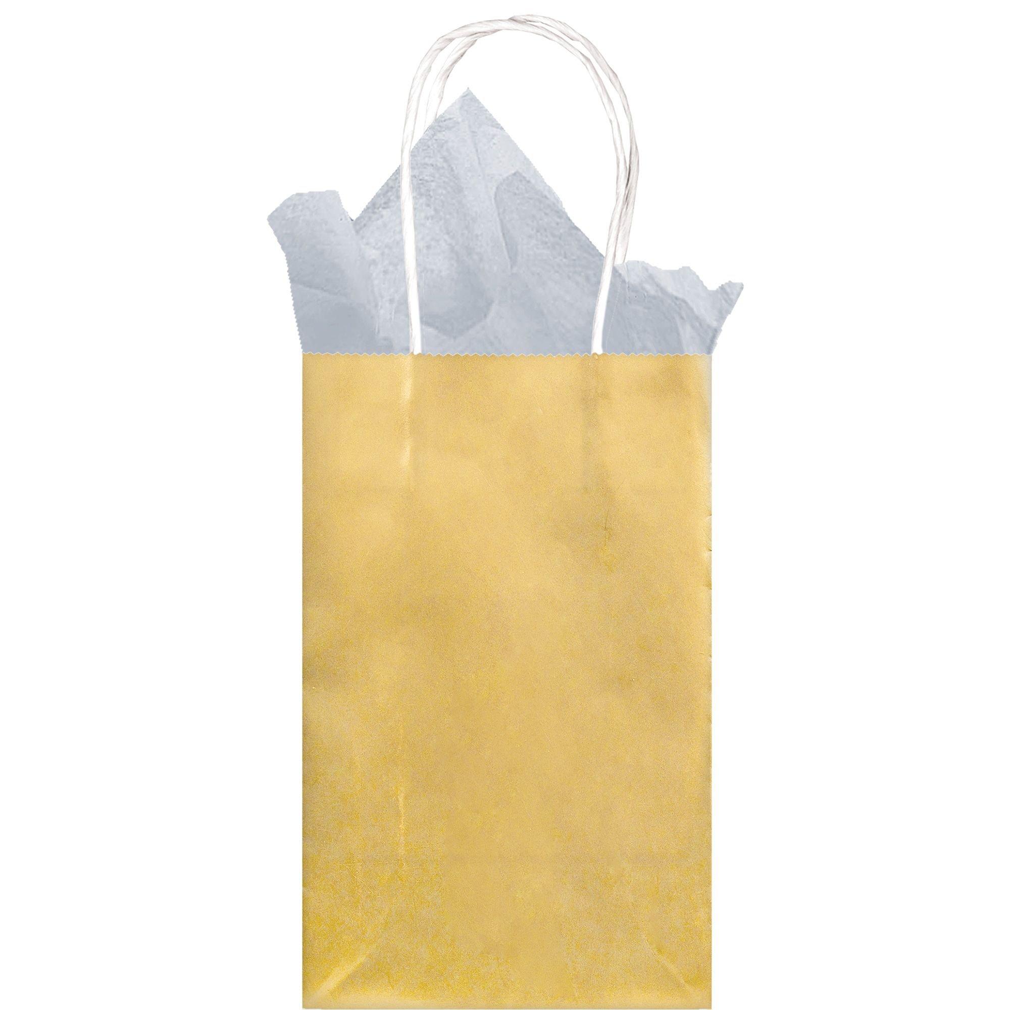 Small Metallic Gold Paper Gift Bags with Metallic Handles, Party Favor Bags,  Inches - Kroger