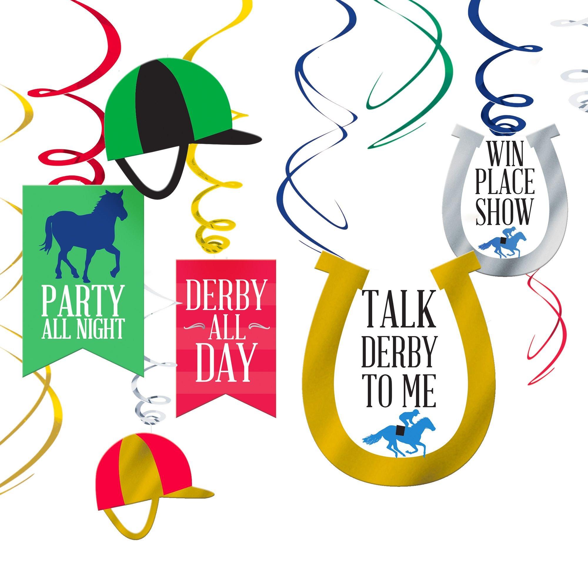 Derby Day Swirl Decorations 12ct Party City