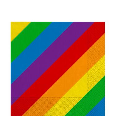 Rainbow Striped Lunch Napkins 16ct