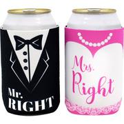 Bride & Groom Can Coozies 2ct