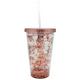 Glitter Rose Gold Bride Double Wall Tumbler with Straw