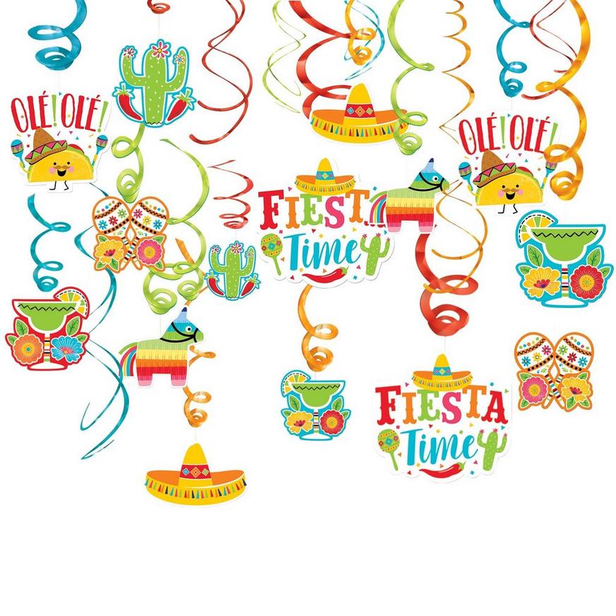Fiesta Time Swirl Decorations 30ct