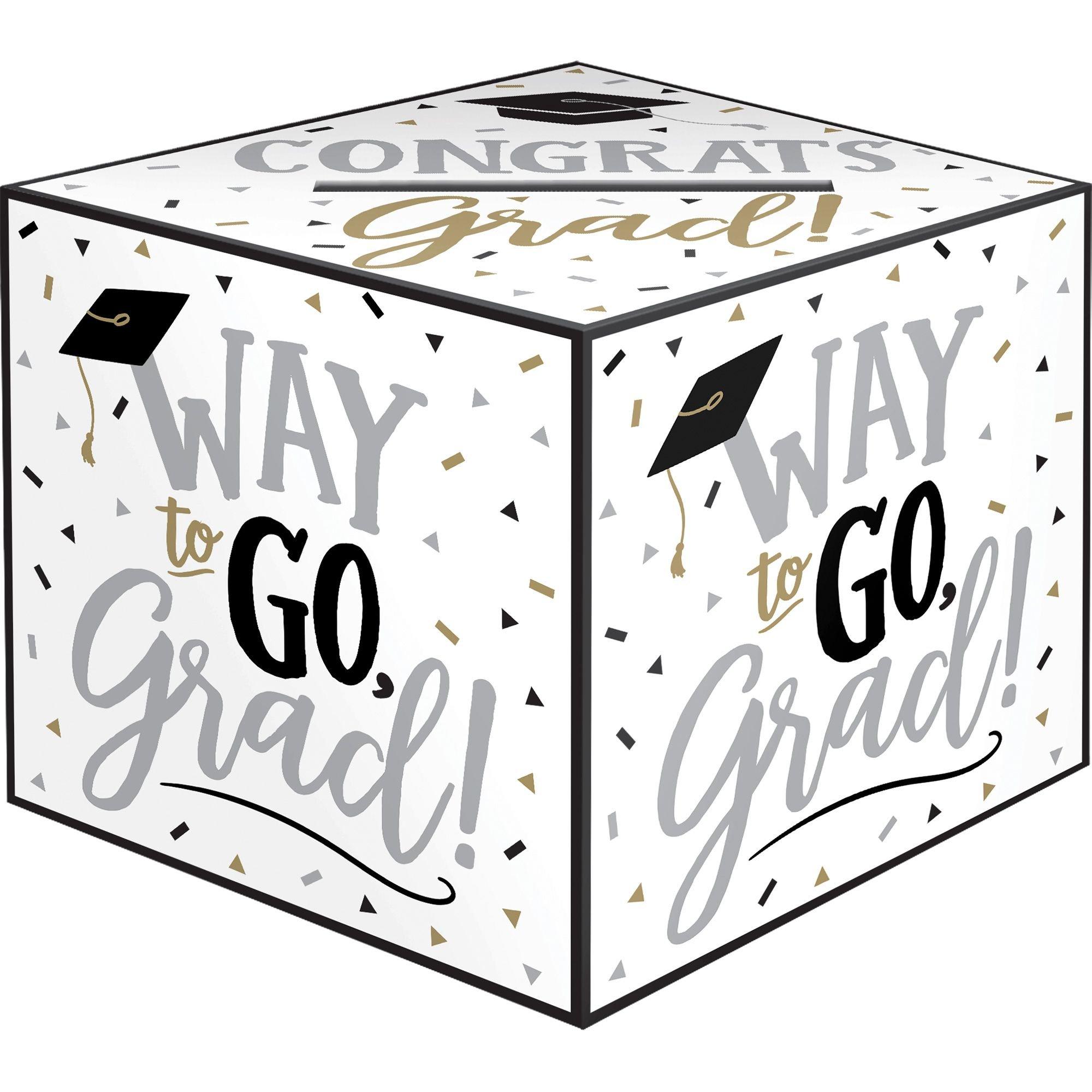 Black & White Way to Go Grad Card Holder Box