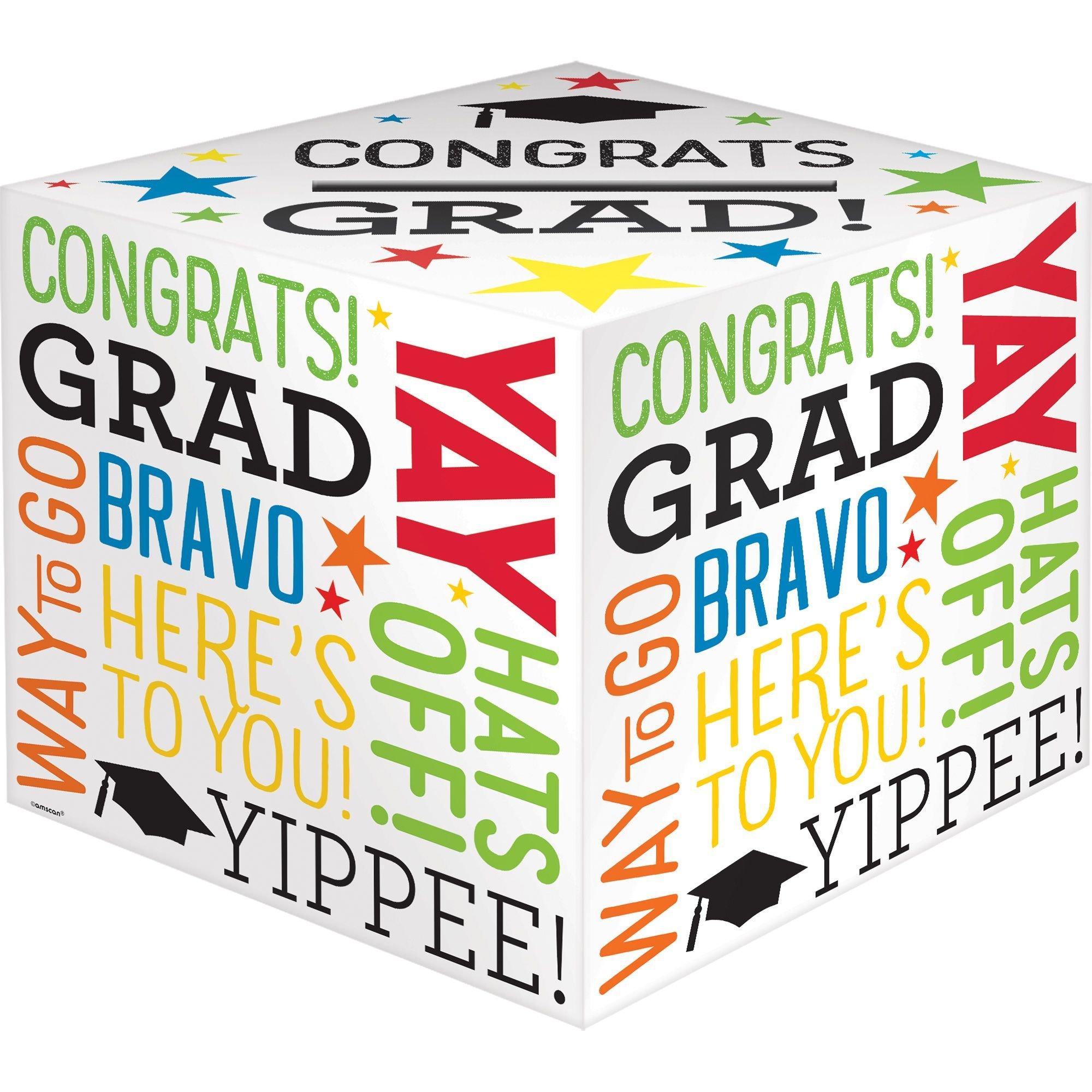 Powder Blue Congrats Grad Card Holder Box 12in Party City   826754