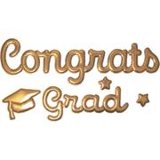 Gold Congrats Grad Puffy Stickers 1 Sheet