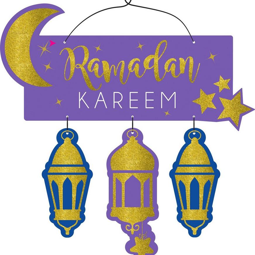 Ramadan with crescent moon yard sign