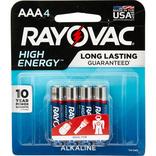 Rayovac High Energy Alkaline AAA Batteries 4ct