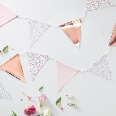 Ginger Ray Floral & Rose Gold Pennant Banner
