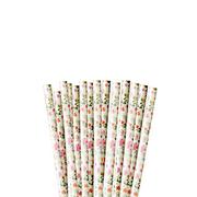 Ginger Ray Floral Paper Straws 25ct