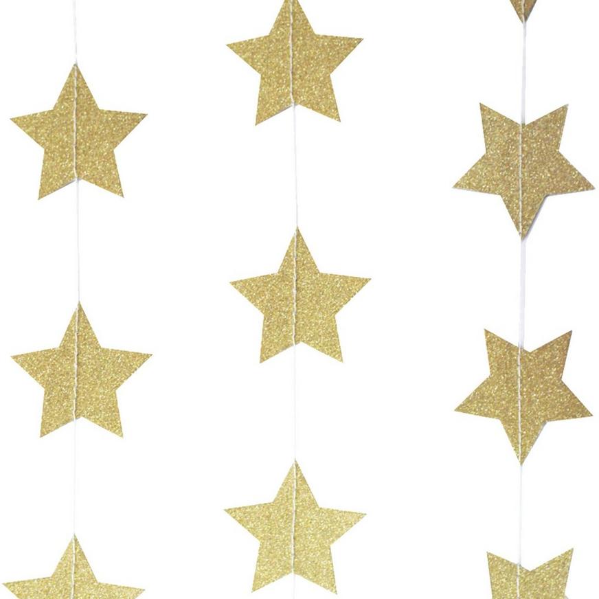Ginger Ray Pastel Perfection Glitter Gold Star Garland