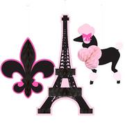 A Day in Paris Honeycomb Decorations 3ct
