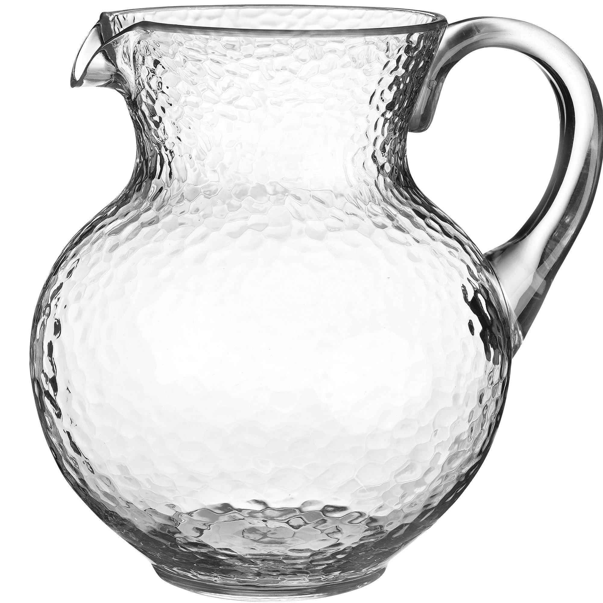 Clear Round Bottom Plastic Pitcher With White Lid - 1 Count – Posh Setting