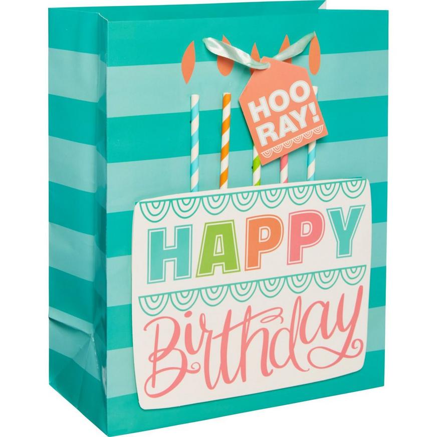 Medium Glossy 3D Birthday Cake Gift Bag
