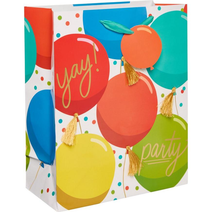 Medium Glossy Colorful Balloons Gift Bag