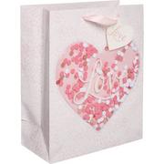 Medium Glossy Confetti Shake Heart Gift Bag