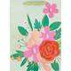 Extra Large Glossy 3D Pink Floral Gift Bag, 12.5in x 17in 