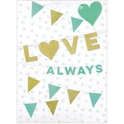 Extra Large Glitter Gold & Mint Love Always Gift Bag, 12.5in x 17in 