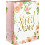 Large Glossy Floral Baby Gift Bag