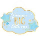 Blue and Metallic Gold Dream Big Little One Sign