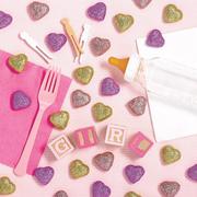 Gold & Pink Glitter Heart Table Scatters 40ct