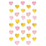 Metallic Gold & Pink It's a Girl String Decorations 6ct