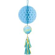 Blue It's a Boy Honeycomb Ball Decoration with Tail