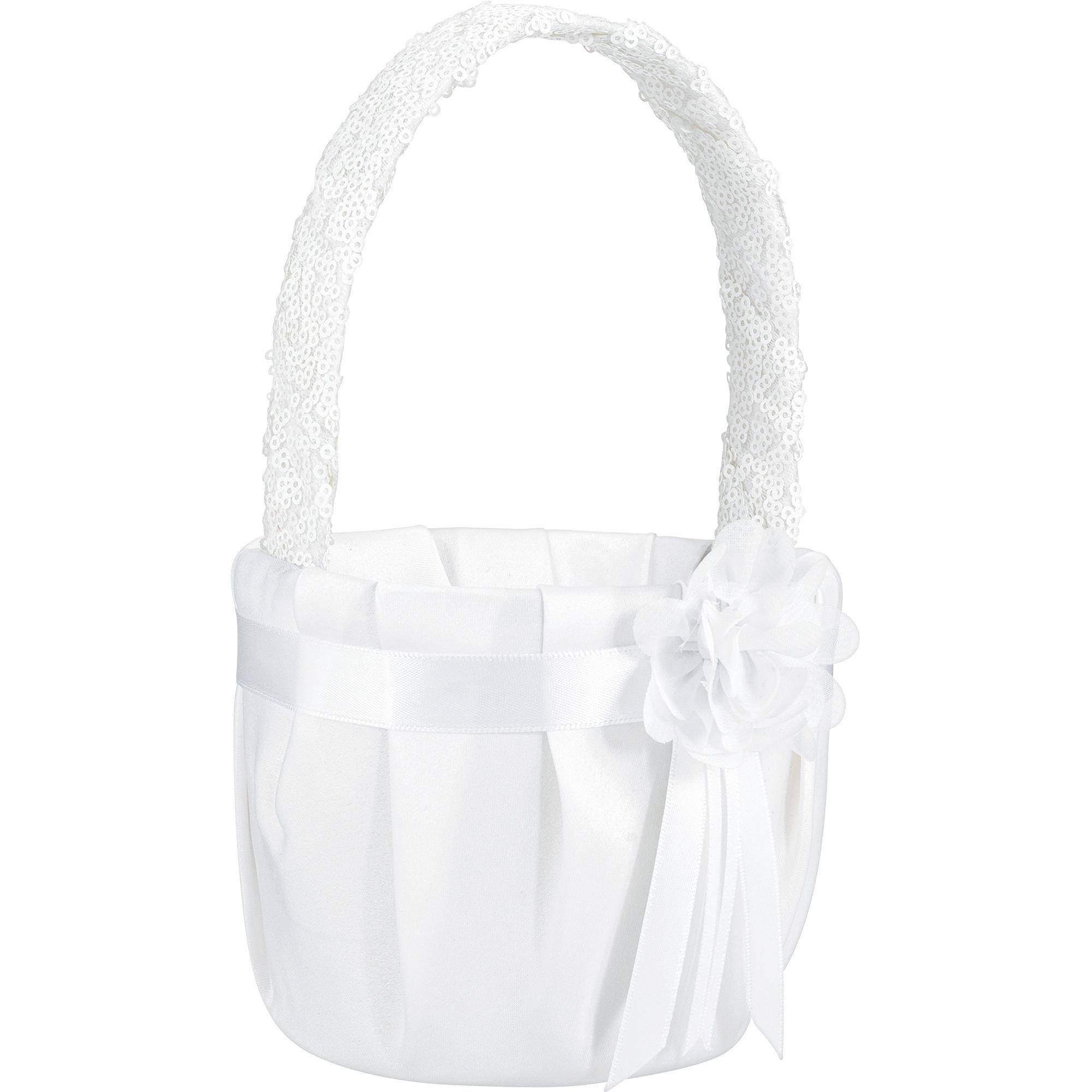 White flower hot sale girl baskets