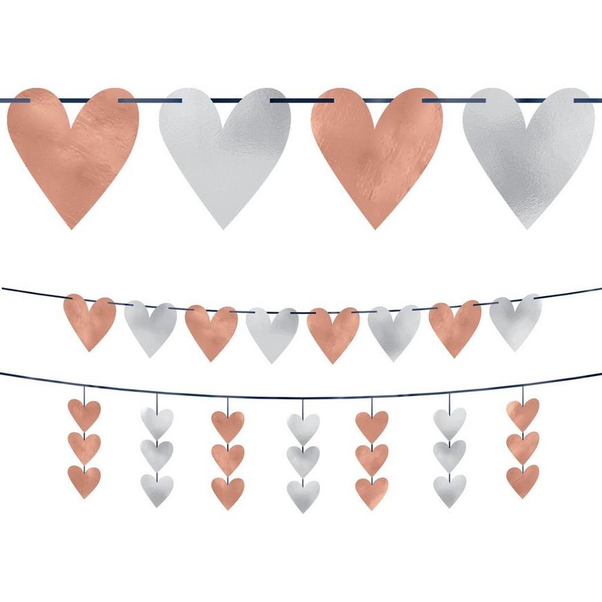 Rose Gold Heart Cutout Banners 2pc