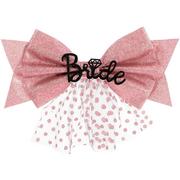 Glitter Pink Bride Clip-On Bow