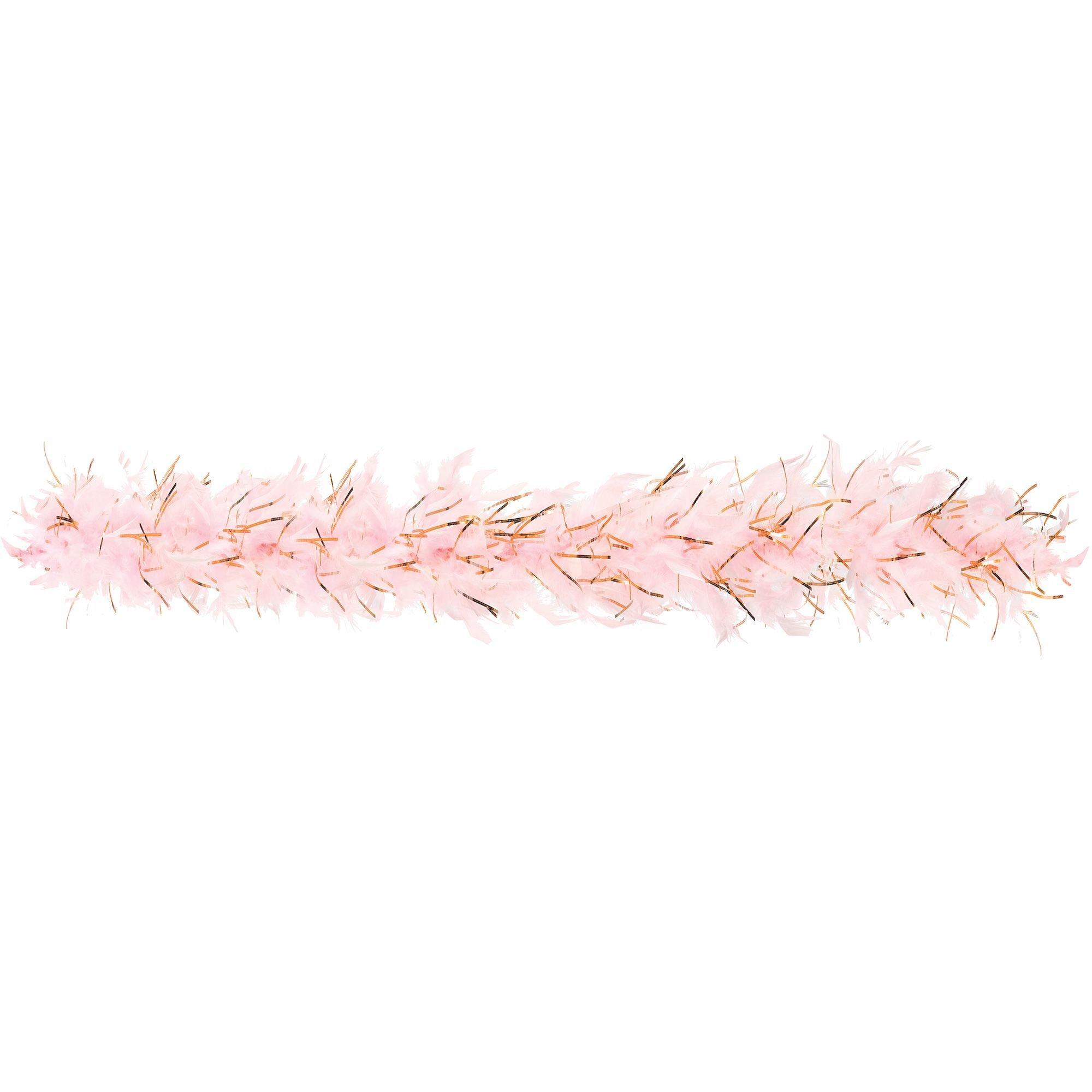 Blush & Rose Gold Feather Boa 72in Party City