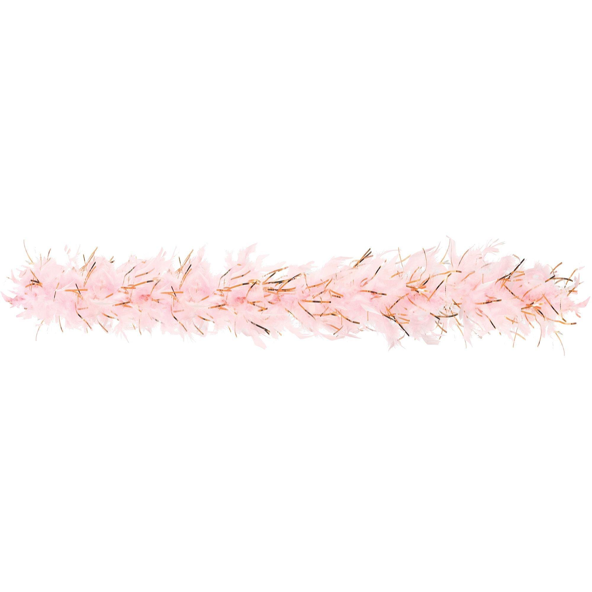 Blush & Rose Gold Feather Boa 72in