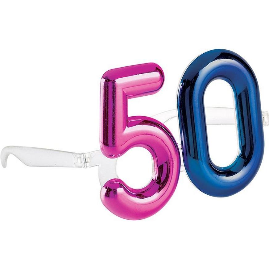 Metallic 50th Birthday Glasses