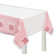 Rose Gold & Pink Sweet 16 Table Cover