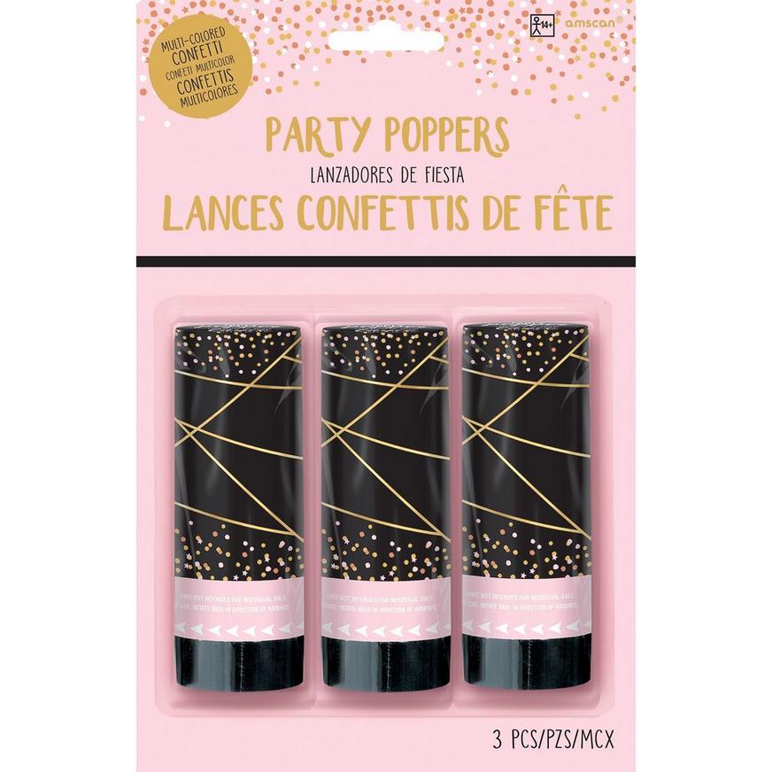 Elegant Sweet 16 Confetti Party Poppers 3ct