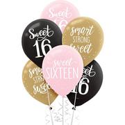 Gold & Pink Sweet 16 Balloons 15ct