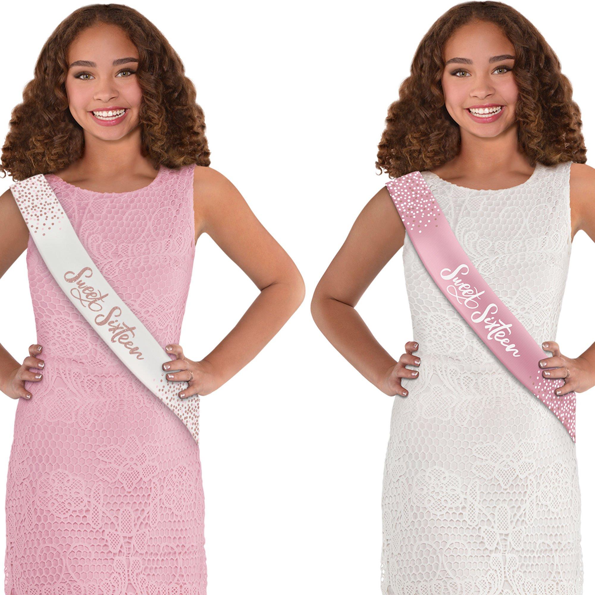 Glitter Elegant Sweet 16 Birthday Sash Party City