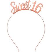 Rose Gold Sweet 16 Birthday Headband