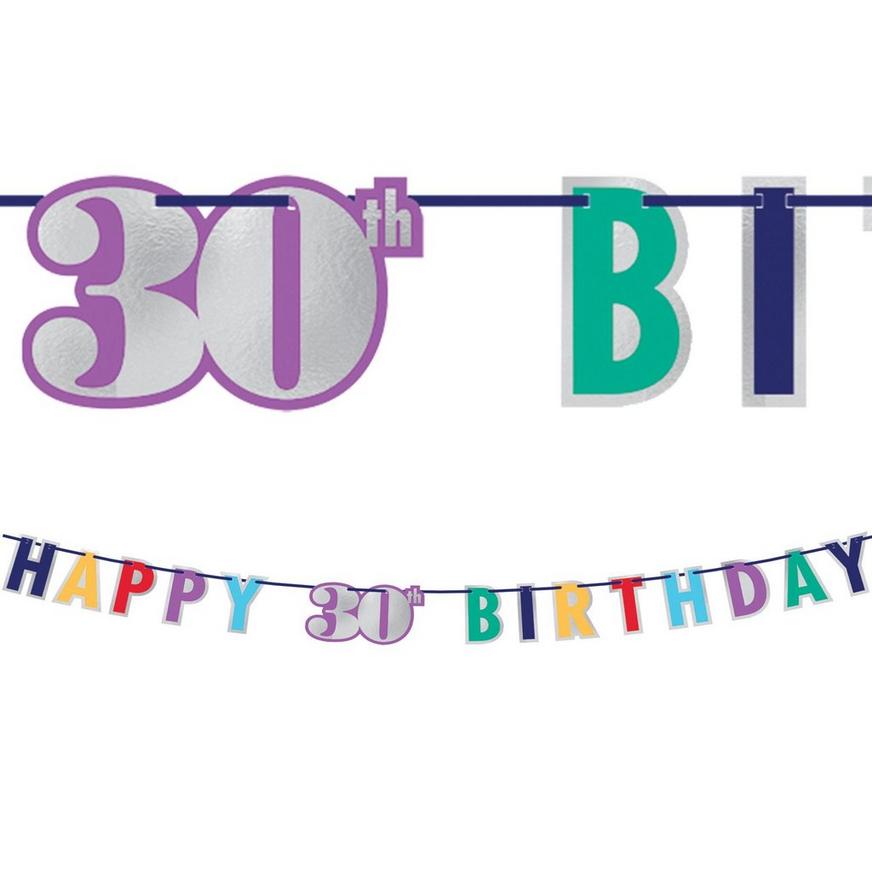 Here's to 30 Birthday Banner